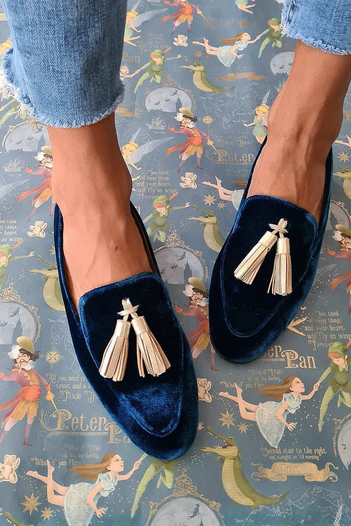 Loafery Midnight Elegance s Champagne Květy
