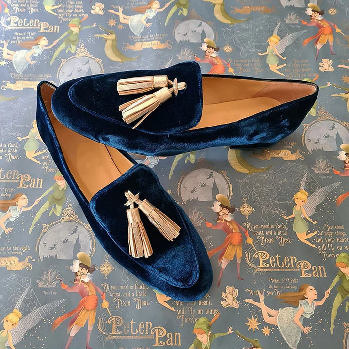Loafery Midnight Elegance s Champagne Květy